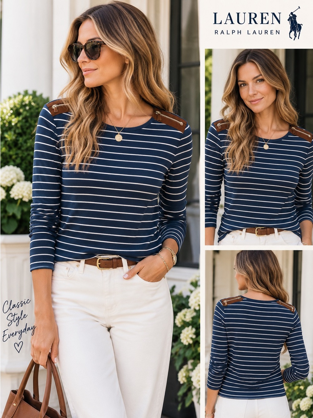Lauren Ralph Lauren Preppy Old Money Timeless Long Sleeve Shirt size Medium